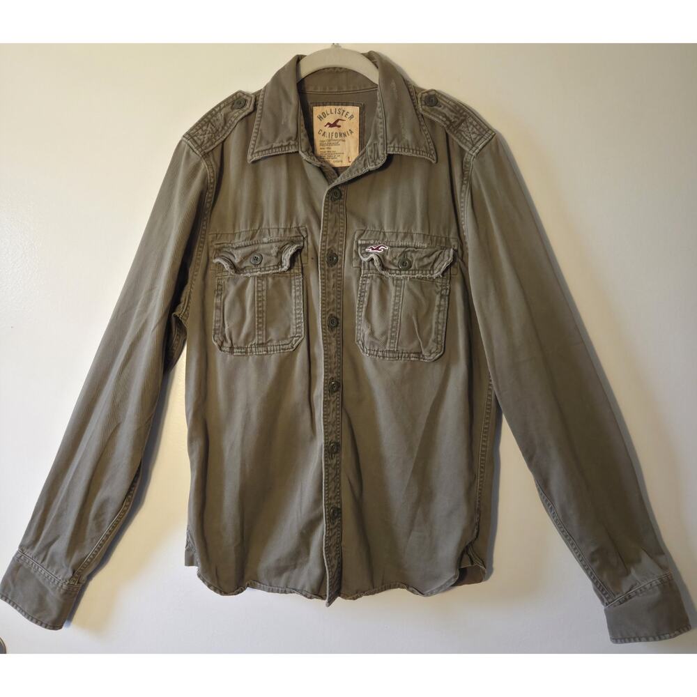 Hollister Olive Green Lightweight Shirt Jacket